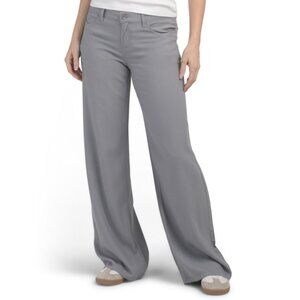 REWASH Trooper Black Linen Blend Classic Rise A-line Pants